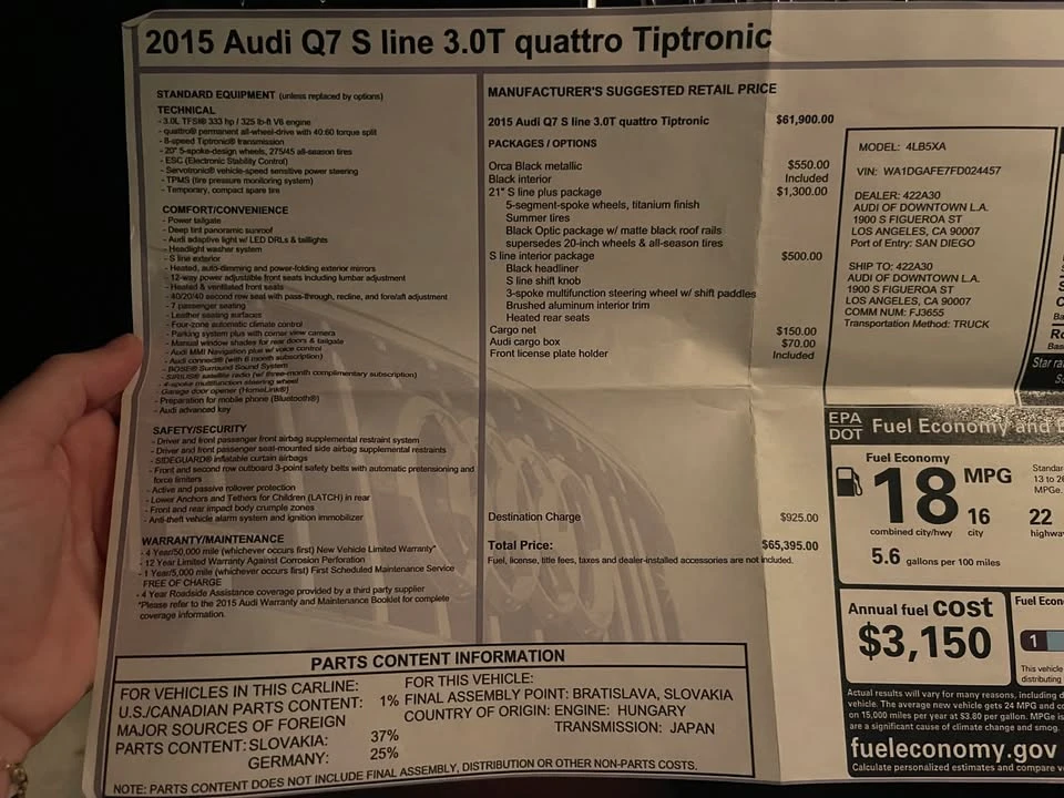 2015 Audi 4L Q7 - Image 2 of 20