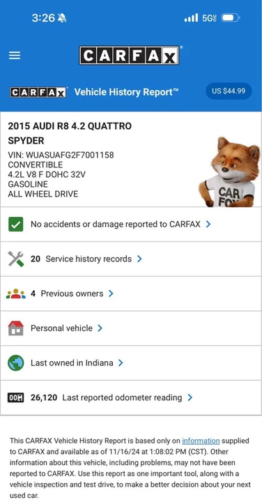 2015 Audi 42 R8 - Image 11 of 13