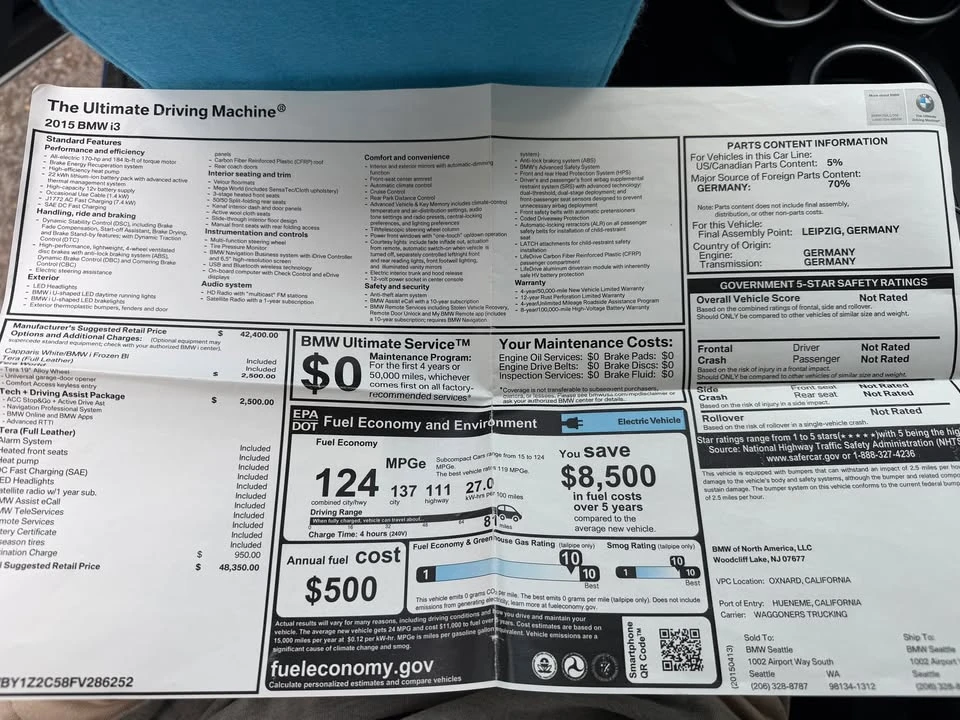 2015 BMW i3 - Image 16 of 19