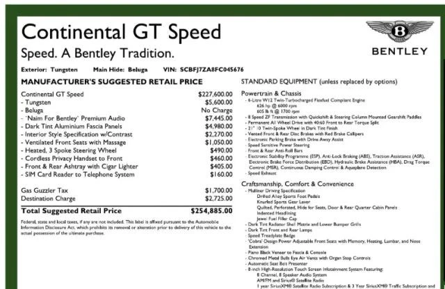 2015 Bentley Continental GT Speed 2nd Gen - Image 7 of 31