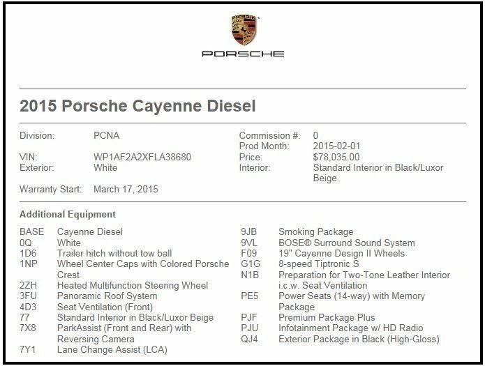 2015 Porsche 958 Cayenne Diesel - Image 29 of 29