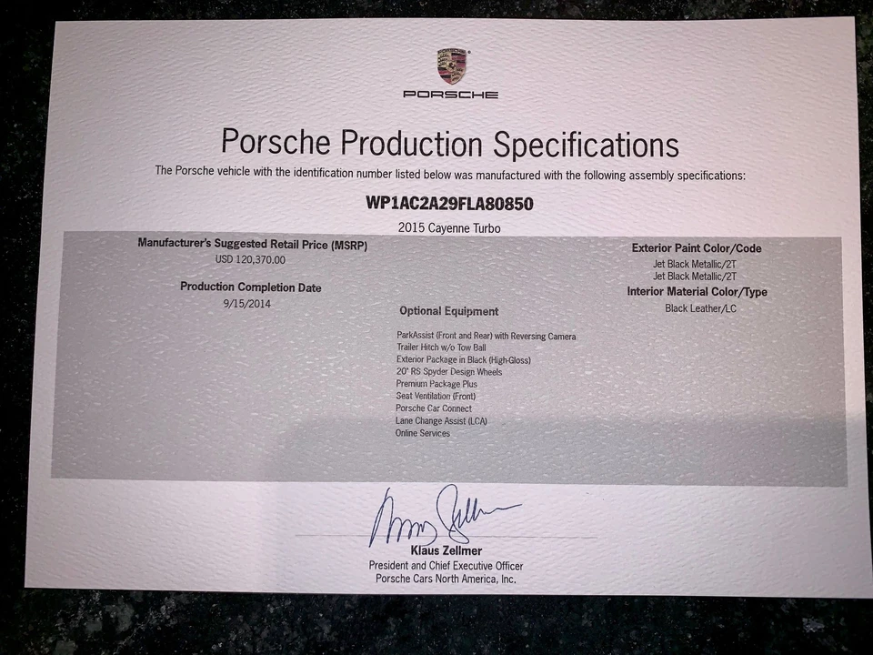 2015 Porsche 958 Cayenne Turbo - Image 11 of 11