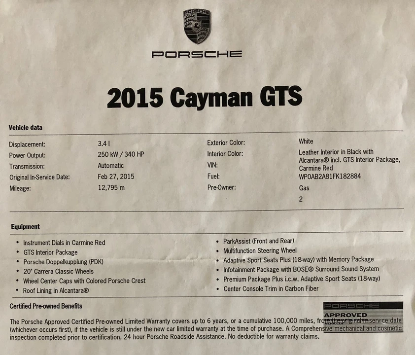 2015 Porsche 981 Cayman GTS - Image 2 of 19