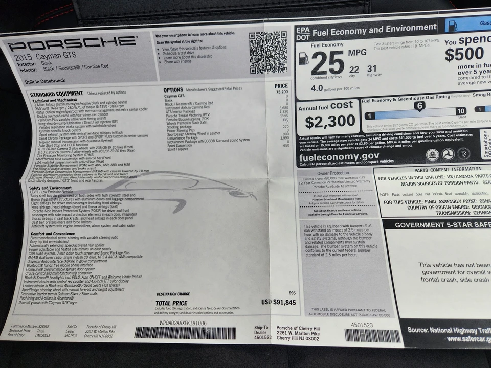 2015 Porsche 981 Cayman GTS - Image 13 of 13