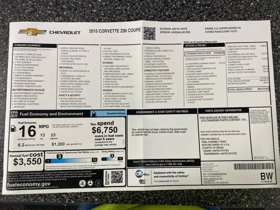 2015 Chevrolet Corvette C7 Z06 - Image 21 of 21