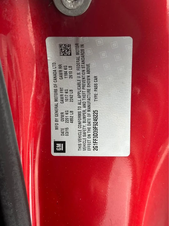 2015 Chevrolet Camaro 5th Gen - Image 16 of 18