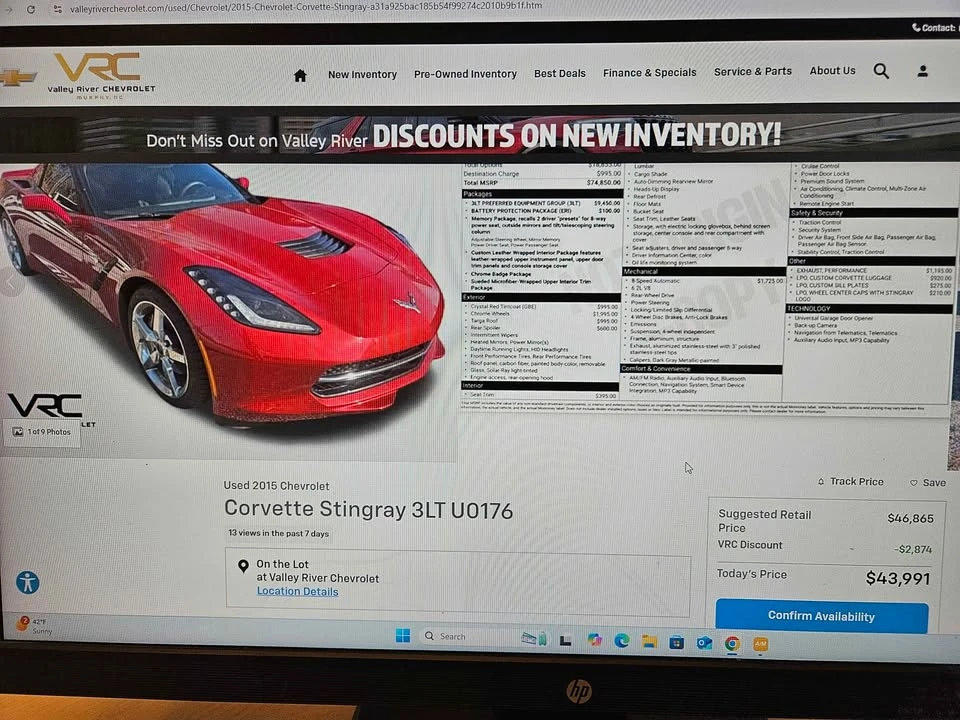 2015 Chevrolet Corvette C7 - Image 15 of 15