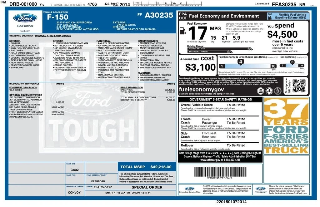 2015 Ford F-150 13th Gen - Image 2 of 2