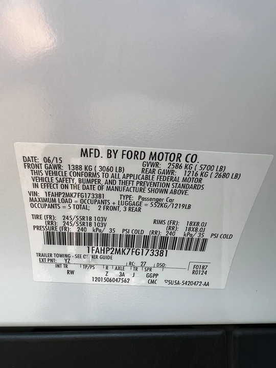 2015 Ford Taurus 6th Gen - Image 16 of 31