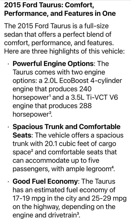 2015 Ford Taurus 6th Gen - Image 5 of 5