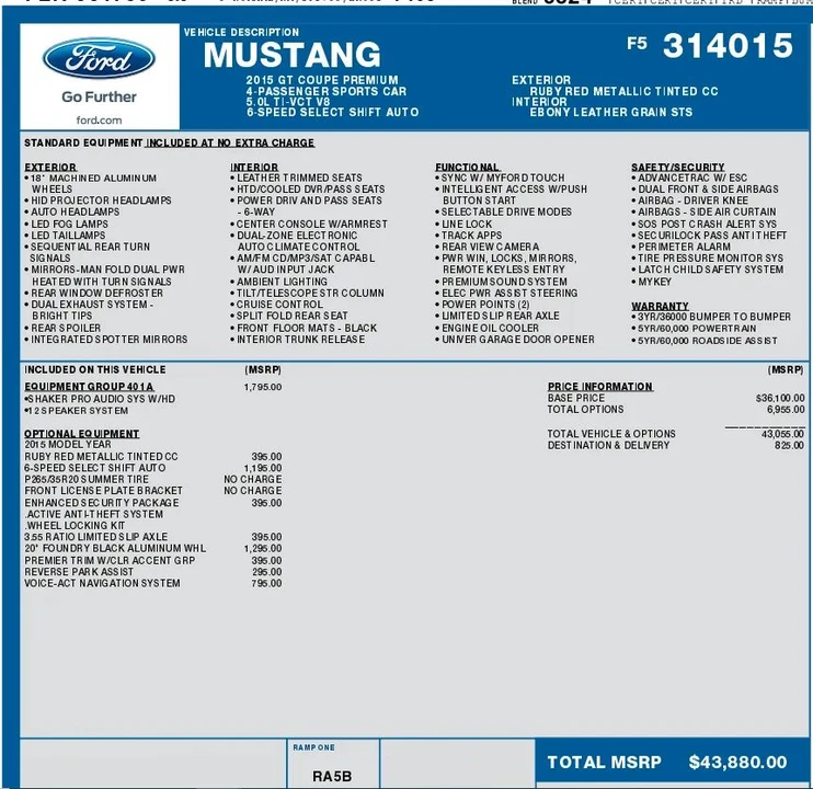 2015 Ford S550 Mustang - Image 15 of 15