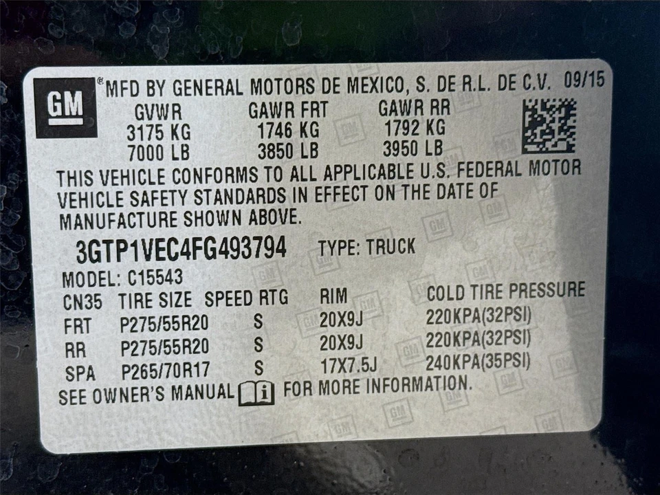 2015 GMC Sierra 4th Gen - Image 15 of 16