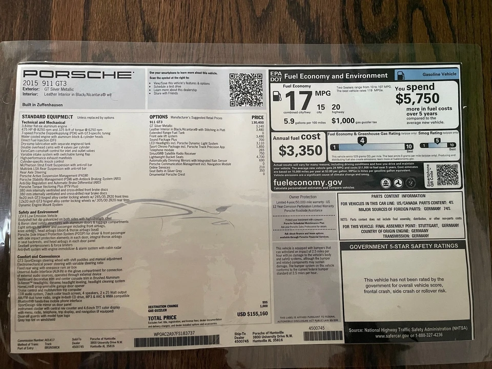 2015 Porsche 991 GT3 - Image 2 of 13