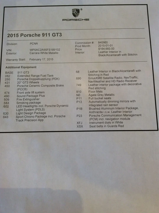 2015 Porsche 991 GT3 - Image 6 of 7