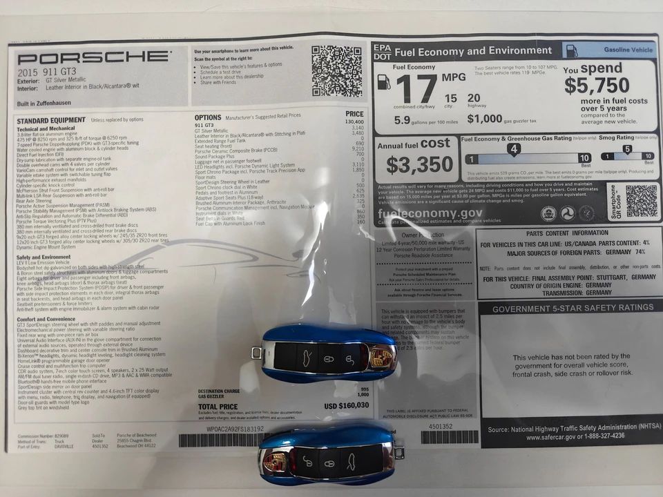 2015 Porsche 991 GT3 - Image 14 of 22