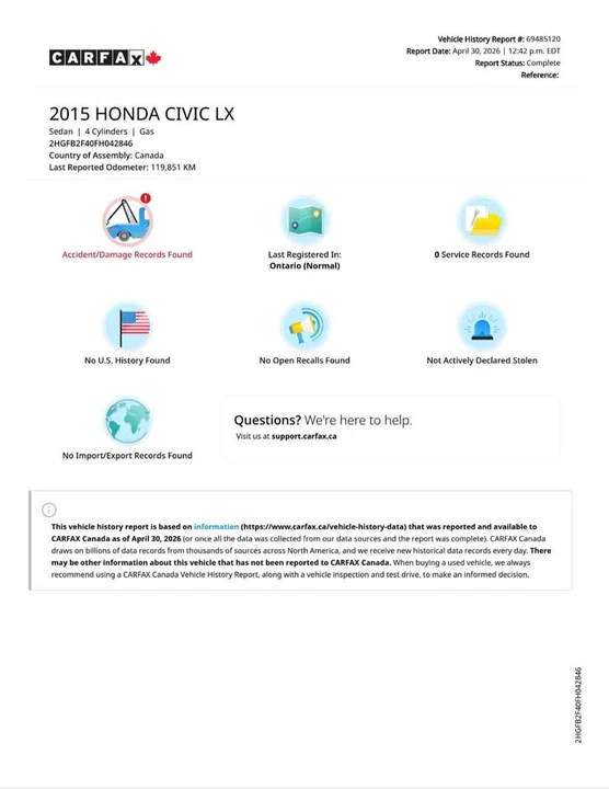 2015 Honda Civic 9th Gen - Image 11 of 13