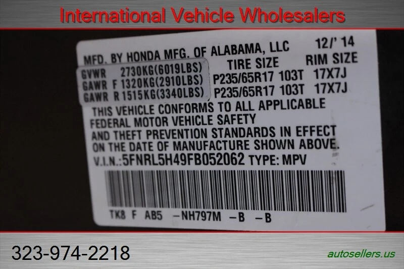 2015 Honda Odyssey - Image 17 of 17