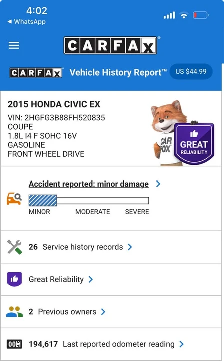 2015 Honda Civic 9th Gen - Image 11 of 11