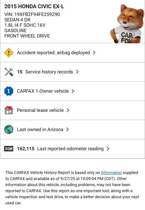 2015 Honda Civic 9th Gen - Image 17 of 19