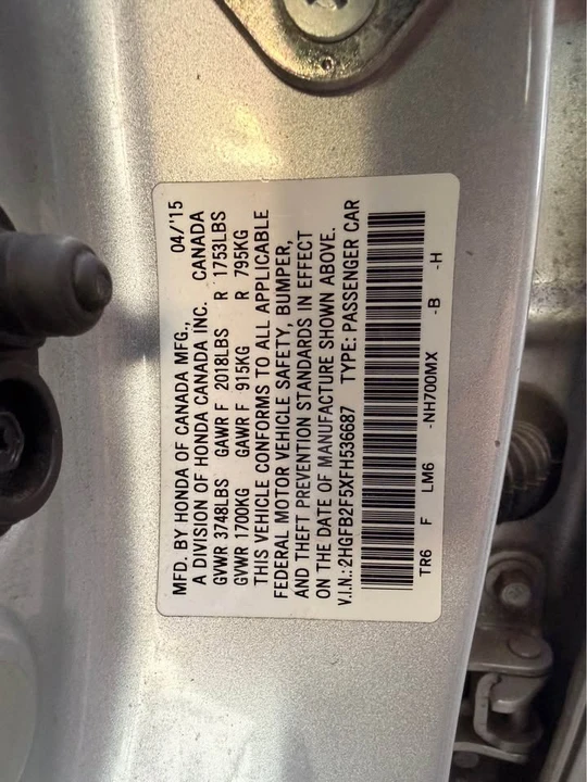 2015 Honda Civic 9th Gen - Image 10 of 10
