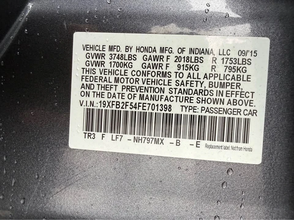 2015 Honda Civic 9th Gen - Image 18 of 18