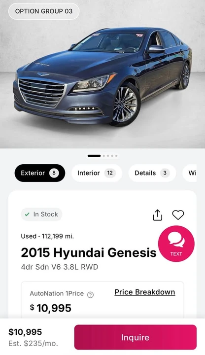 2015 Hyundai Genesis - Image 2 of 2