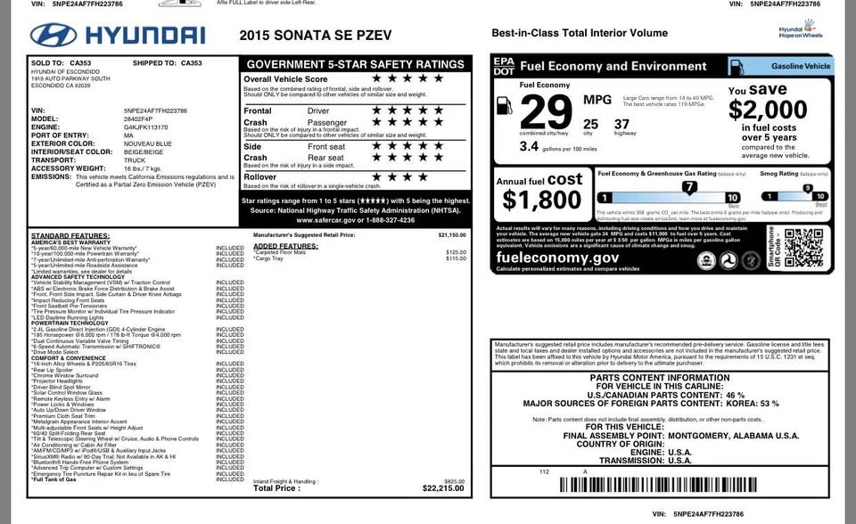 2015 Hyundai Sonata - Image 14 of 17