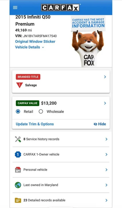2015 Infiniti Q50 - Image 14 of 14