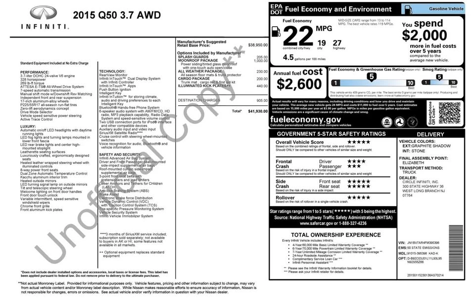 2015 Infiniti Q50 - Image 20 of 20