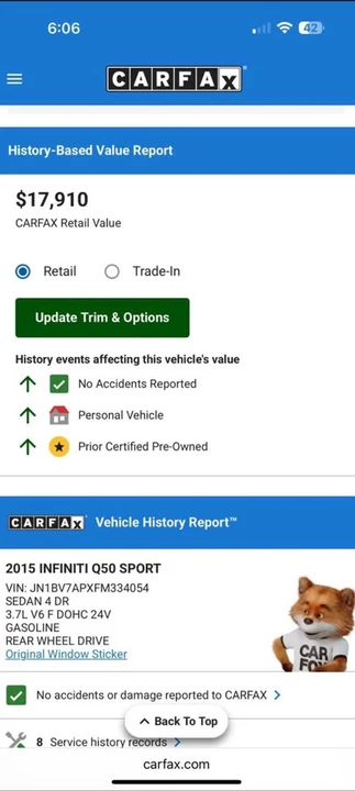 2015 Infiniti Q50 - Image 8 of 8