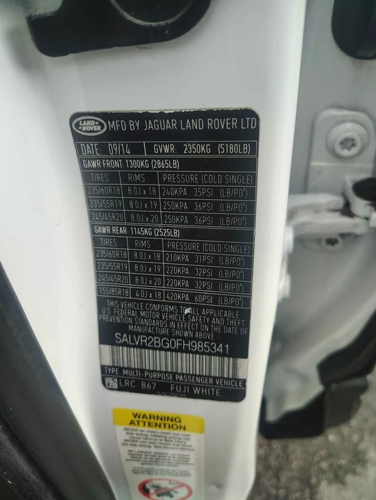 2015 Land Rover Range Rover Evoque 1st Gen - Image 15 of 16