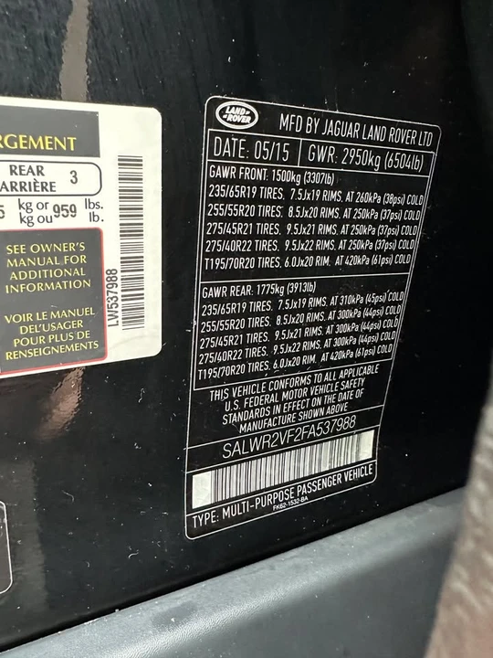 2015 Land Rover Range Rover L405 - Image 14 of 15