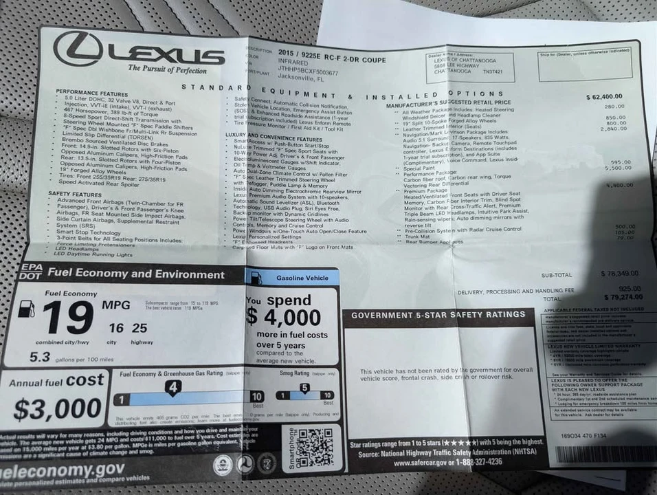 2015 Lexus RC F - Image 12 of 12