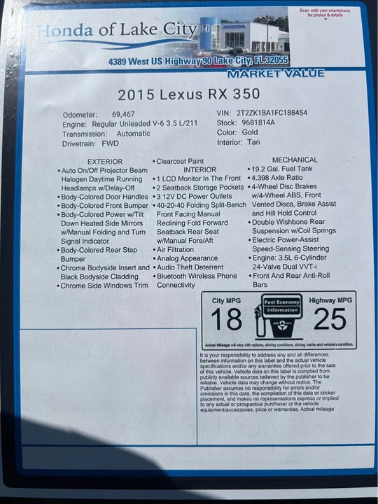 2015 Lexus RX 3rd Gen - Image 9 of 9