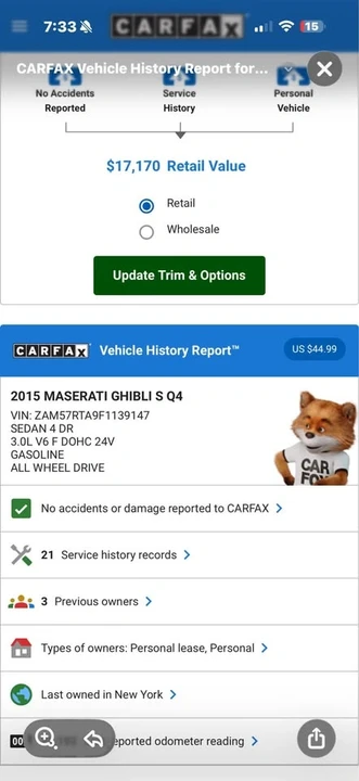 2015 Maserati Ghibli 3rd Gen - Image 20 of 20