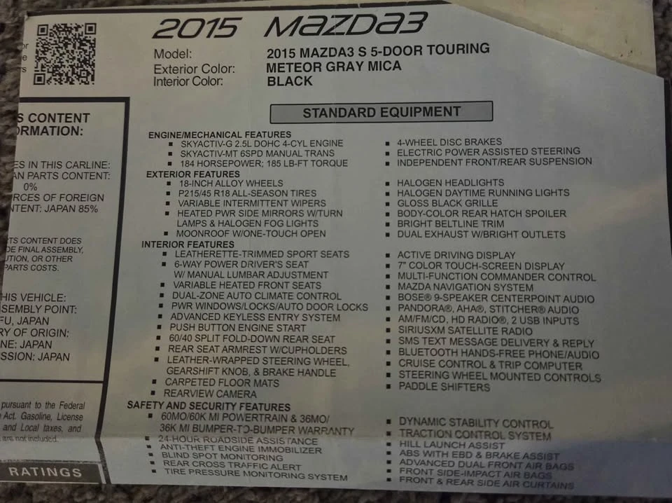 2015 Mazda Mazda 3 3rd Gen - Image 9 of 9