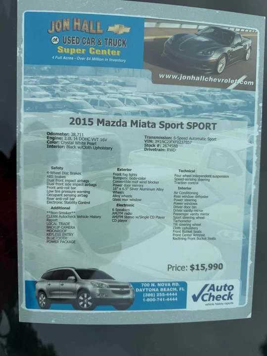 2015 Mazda NC MX-5 Miata - Image 6 of 6