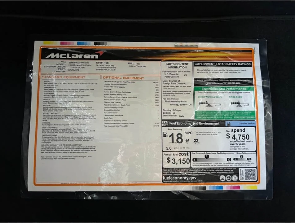 2015 McLaren 650S Spider - Image 17 of 18