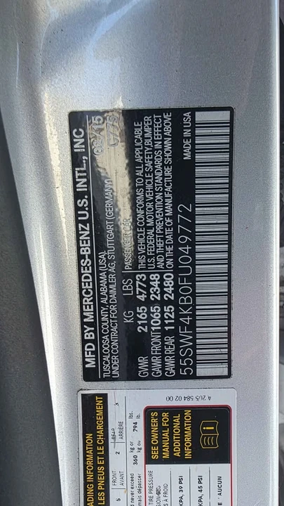 2015 Mercedes-Benz W205 C-Class - Image 16 of 16