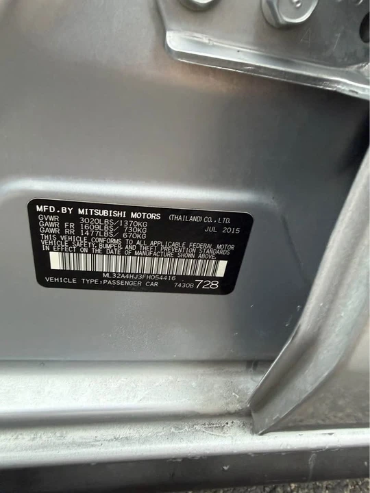 2015 Mitsubishi Mirage 6th Gen - Image 15 of 20