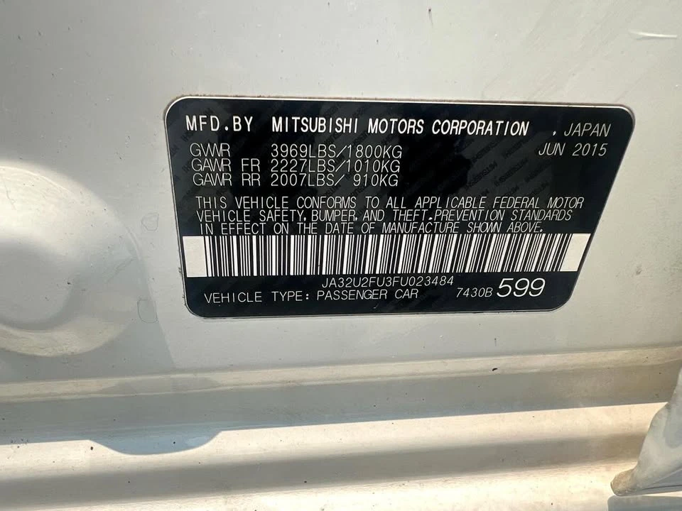 2015 Mitsubishi Lancer 10th Gen - Image 11 of 20