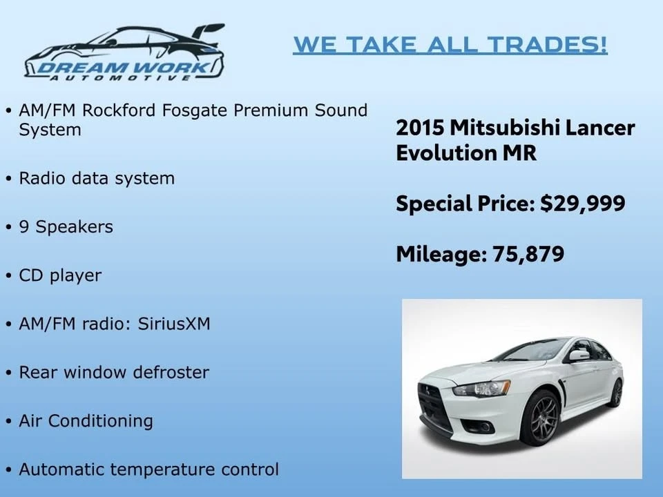 2015 Mitsubishi Lancer Evolution X 9th Gen - Image 2 of 18