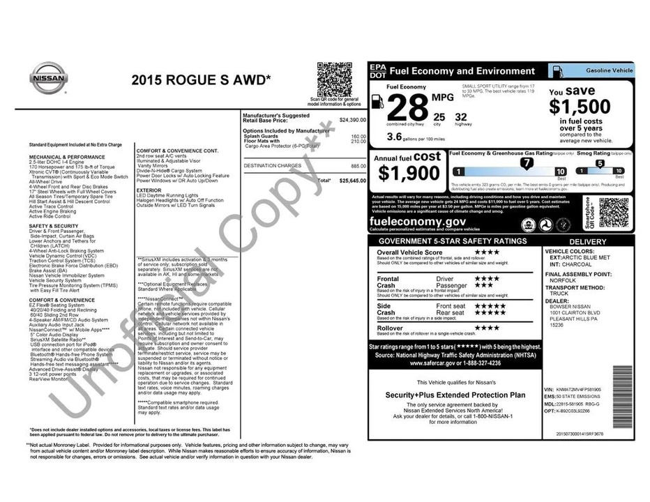 2015 Nissan Rogue - Image 6 of 12