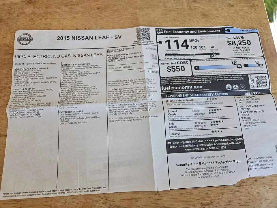 2015 Nissan Leaf - Image 13 of 13