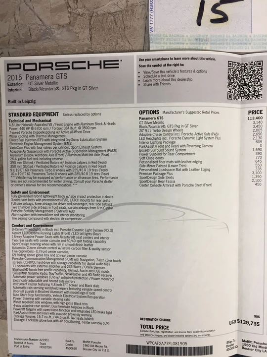 2015 Porsche 970 Panamera GTS - Image 8 of 10