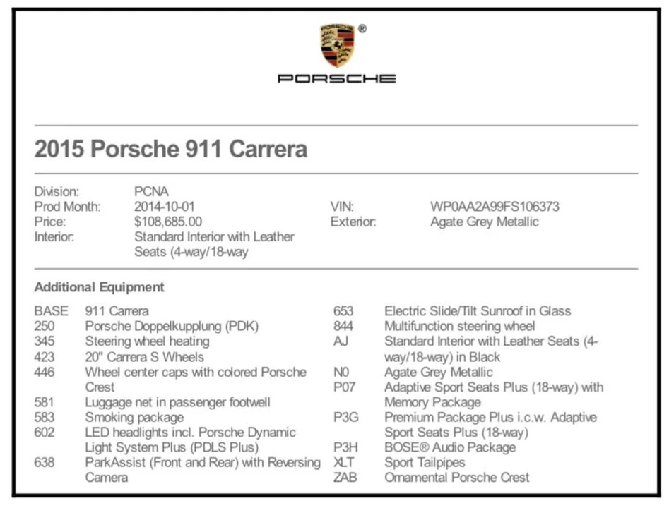 2015 Porsche 991 Carrera - Image 16 of 18