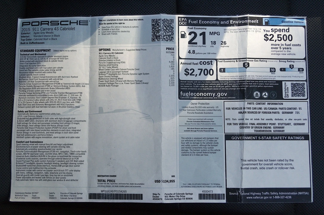 2015 Porsche 991 Carrera 4S - Image 14 of 17
