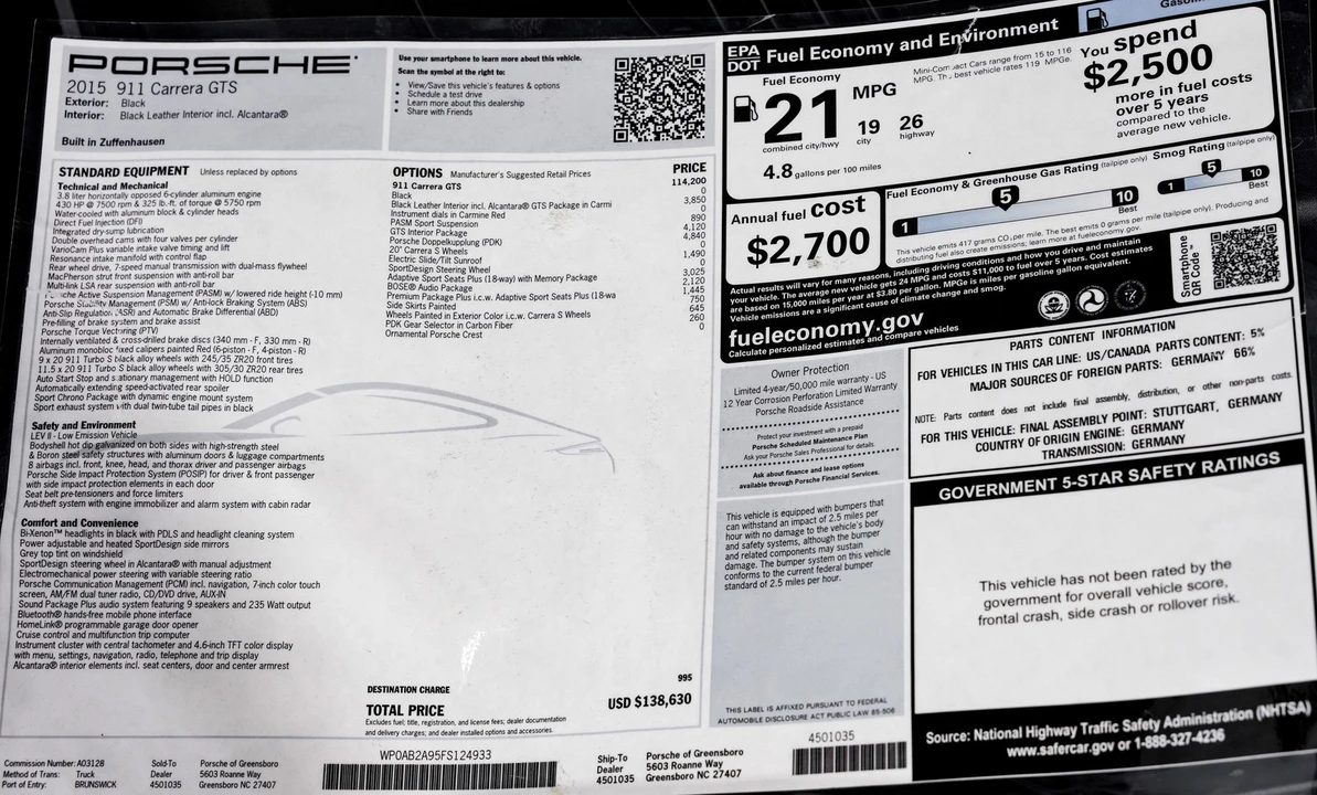2015 Porsche 991 Carrera GTS - Image 2 of 21
