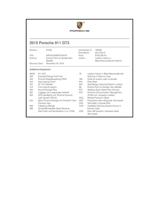 2015 Porsche 991 GT3 - Image 16 of 16