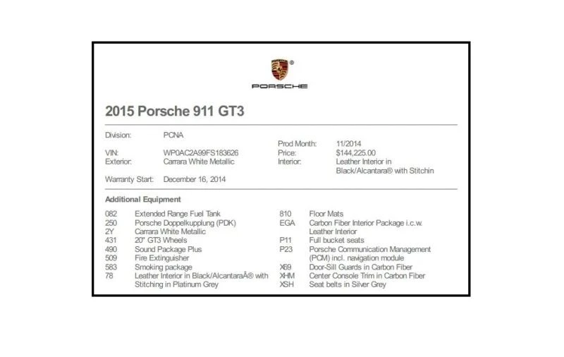 2015 Porsche 991 GT3 - Image 5 of 12